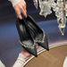 Black Commuter Pointed Rhinestone Thin Heel Satin Fashion Versatile High Heel Shoes_vogvips.com