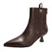 Women's Short Boots With High Heels And Pointed Toes, Spring And Autumn Single Boots, 2025 Thin High-heeled Boots, Mid-calf Fashio_vogvips.com
