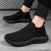 Men's Summer Knit Running Shoes - Breathable Mesh & Lightweight For Work & Casual Wear (Black Athletic Sneakers)_vogvips.com