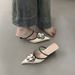 Fashionable French Pearl Flower High Heels 2025 Spring And Summer Pointed Thin Heel Sandals With Toe Caps, Elegant Fairy_vogvips.com