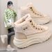 Neue Winter High-top Frauen Schuhe Mit Samt Baumwolle Schuhe Warm Zu Halten, Lamm Wolle Dicke Sohlen Erhöhen_vogvips.com