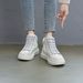 Women's Fashion Winter High-Top Sneakers With Crystal Diamonds, Chunky Platform, Zip Closure, Casual Comfort, Light Luxury Style_vogvips.com