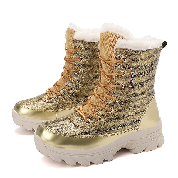 Winter Cotton Shoes For Women, High Top With Plush Insulation, Women's Snow Boots, Thick Soled Women's Cotton Boots Women's Shoes_vogvips.com