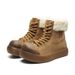 Men's Shoes Winter New Fur Big Head Work Boots Men And Women Plus Velvet Warm Snow Boots Thick Cotton Shoes_vogvips.com