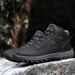 Men's Hiking Shoes, High Top Snow Boots With Plush Insulation, Large Cotton Shoes_vogvips.com