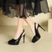 MTX 1233C Peep Backless Sadals Summer Poited Toe Thi Heels Sexy Waterproof Platform Ultra High Heel Sigle Shoes For_vogvips.com