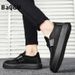 British Style Mens Fashion Leather Casual Spring Autumn Outdoor Office Slip-On Loafers Flat Skate Shoes Comfortable_vogvips.com