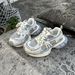 Men's Shoes Genuine Leather Platform Chunky Sneakers For Women Versatile Flattering Handcrafted Distressed Finish Round Toe Casual And Sporty Style Suitable For Couples_vogvips.com