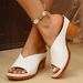 Women's Shoes Summer New Large Size Thick Fashion Square Buckle Fish Mouth Flip Flops_vogvips.com