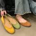 Small Single 2025 New Spring Round Toe Soft Sole Shallow Mouth Gentle Flat Bottom Grandma Scoop Casual Bean Shoes_vogvips.com