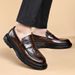 Business Formal Casual Shoes, Fashionable And Versatile Slip-on Breathable Loafers, Men's Leather Shoes_vogvips.com