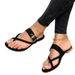 Women's Adjustable Flat Sandals Comfortable Toe Buckle Straps Sizes 40-43_vogvips.com