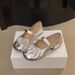 Vintage Round Head Grandma Shoes Women's Fashion Pleated One-word Buckle Mary Jane Single Shoes_vogvips.com