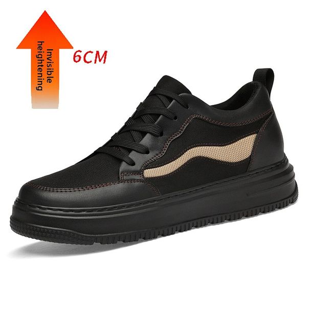 Invisible Inner Heightening Board Shoes Little White Shoes Sports Casual Shoes Non-slip Thick Baseplate Shoes Round Head Men_vogvips.com
