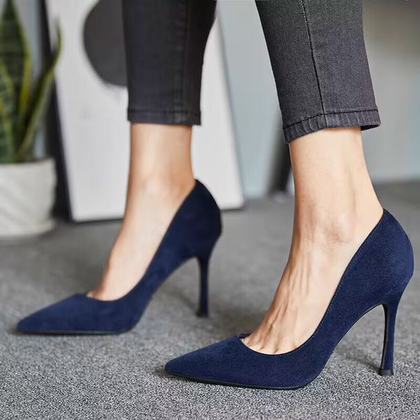 French Style Women's Single Shoes Pointed Toe Stiletto Heel Low Cut Commuter Wedding Bridal High Heels Spring_vogvips.com
