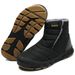 Winter Warm Round Toe Winter Men's Flat Heel Casual Black Cotton Shoes Winter Warm Non Slip Large Cotton Shoes_vogvips.com