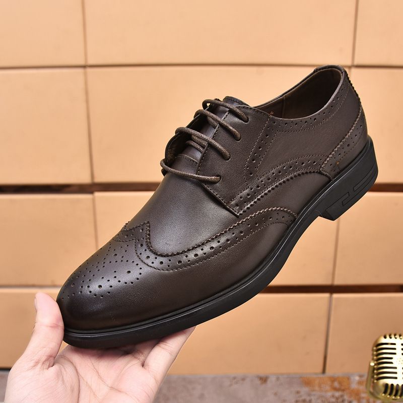 British Block Carved Flower Groom's Business Formal Soft Soled Suit, All Season Casual Leather Shoes, Men's Shoes_vogvips.com