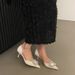French Pointy Rhinestone High Heels Female Summer New Thin With Small Temperament Socialite Sandals Shallow Mouth_vogvips.com