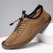 Spring Cowhide Sole Slip On Men's Shoes Soft Sole Soft Surface Casual Shoes Lace Up Leather Shoes Dad Shoes Toe Shoes_vogvips.com