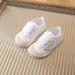 Children's Casual Canvas Soft Sole Sneakers Low Top Spring Autumn Velcro White Boys Girls Single Walking Shoes_vogvips.com