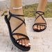2026 New Women Flat Summer Fashion Simple Solid Round Toe Cross Strap Female Shoes Casual Comfort Lightweight Sandals_vogvips.com