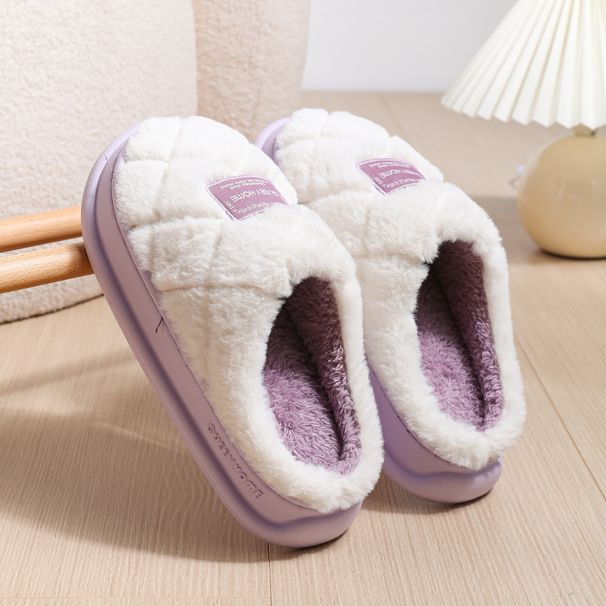 Cotton Slippers For Women To Keep Warm In Autumn And Winter 2025 New Couple Home Anti Slip Thick Sole With A Sense Of Stepping_vogvips.com