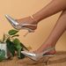 Women's Patent Leather Pointed Toe Ankle Buckle Strap Open Back Sandals New Summer Versatile Comfortable Flat Sandals For Ladies_vogvips.com