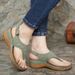 New Sandals 2020, Wedge Heel, Foreign Trade, Plus Size Women's Shoes, Solid Color, Thong Sandals, European And_vogvips.com
