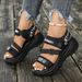 Women's Casual Platform Sandals Open Toe Sports Shoes Summer New Style Beach Platform Sandals One Strap_vogvips.com