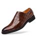 Unbeatable Quality Stone Patterned Casual Leather Fashionable Plus Size Breathable Sleeve For Men, Black Shoes_vogvips.com