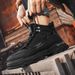 Men's Autumn Style Personalized Fashion Letter Martin Leather Breathable Comfortable Casual Lace-up Solid Color Slip-on_vogvips.com