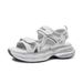 Cameido Grey Round-Toed Thick-Soled Sandals For Women's Daily Commuting_vogvips.com