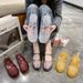 Trendy Crystal Women, Suitable For Summer Outings, Versatile, Hollowed-out, Breathable, Non-slip, Durable Plastic Mom_vogvips.com
