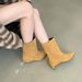 Elegant Pointed Toe Ankle Boots For Women - Slim Fit Low Heel Fashion Boots With Suede Upper & Rubber Sole (Black, Coffee, Light Brown)_vogvips.com