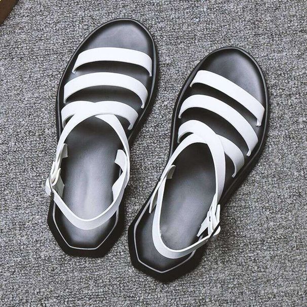2024 Summer New Men's Sandals, Toe-exposing, Korean Style, Casual, Beach, Roman Trend Men's Slippers_vogvips.com