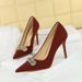 3391-K31 Fashionable And Simple Heels With Thin Ultra High Heels, Shallow Mouth, Sharp Point, Shining Water Diamond_vogvips.com