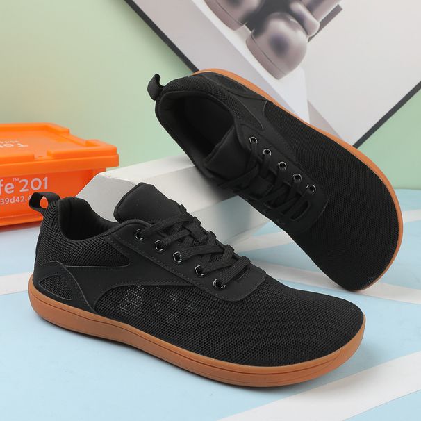 Wide Last For Male Female Couples, Barefoot Fly Woven Mesh Surface, Breathable Non Slip Soft Sole, Indoor Running,_vogvips.com