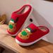 New Christmas Tree Cotton For Couples, Autumn And Winter Indoor Soft Sole Warm Fleece Parent-Child Slippers_vogvips.com