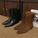 Sheepskin Version ~ Large Tube Korean Style Suede Pointed Toe Mid-Calf Low Chunky Heel Flat Fashionable Martin Short_vogvips.com