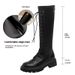Women S Shoes Genuine Leather Platform Lace Up Combat With Hidden Wedge Round Toe Chunky Heel For Fashion And Comfort_vogvips.com