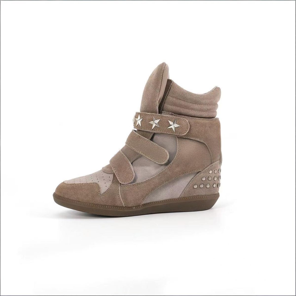 Women's Ankle Boots Color Block High Top Flat Ankle Boots For Women With Hidden Heel Lift Velcro Closure Multi-color Casual Shoes_vogvips.com
