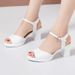Branded Genuine Leather 2026 Summer New Style Chunky Heel Peep-Toe Strap White High-Heel Women's Sandals_vogvips.com