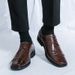 Men's Shoes Fashion Square Toe Men's New Black Business Formal Wear Derby Shoes Lace-up Genuine Leather British Brown Banquet Dress Wedding Leather Sh_vogvips.com