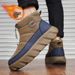 Men's Winter Snow Boots With Fleece Lining, Thick Warm Front-Zip Slip-Resistant Casual Shoes For Cold Weather_vogvips.com