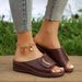 Women’S Shoes Plus Size Wedge Sandals Women's Wide Strap Breathable Casual Shoes Solid Color Wedge Women's Shoes_vogvips.com