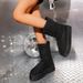 New Oversized Rhinestone Thick Soled Snow Boots For Women In Autumn Winter 2025, Fashionable And Versatile Casual Short_vogvips.com
