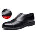 Men's Leather Dress Shoes With Hidden Heel And Perforations For Wedding And Business_vogvips.com