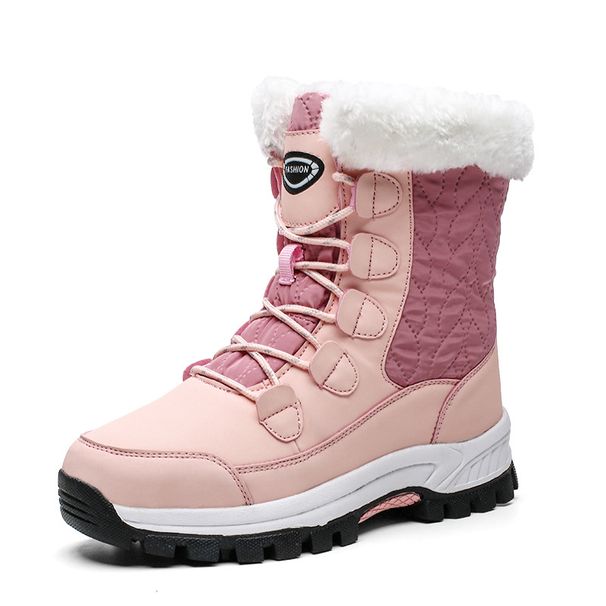 Snow Shoes For Women's Outdoor Travel, Thick High Top And Plush Thick Cotton Shoes, Mid Tube Shoes_vogvips.com
