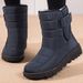 Women Boots 2025 Winter Shoes Woman Waterproof Snow Boots Winter Warm Fur Botas Mujer Korea Style Black Ankle Boots For Women_vogvips.com