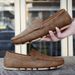 A Pair Of Leather Men's Loafers With Breathable Slip-ons_vogvips.com